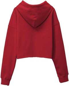 Sudadera con capucha de algodón French Terry con logo personalizado, estilo streetwear de invierno, unisex, oversize, gruesa, corta, para mujer. - Product Image 4