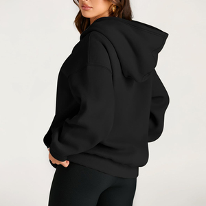 Sudadera con Capucha Extra Grande Personalizada para Mujer, Color Sólido, Felpa de Algodón Grueso, Transpirable - Product Image 2