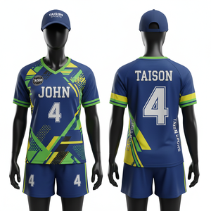 Ensemble d'uniformes de handball pour femmes en polyester interlock 180 GSM de qualité supérieure, vert et jaune, avec logo personnalisé imprimé par sublimation - Product Image 5