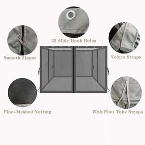 Zanzariere sostitutive da 10x10 piedi con cerniere per Gazebo da Patio Pareti a rete a 4 lati per Pergola Gazebo o padiglione - Product Image 2