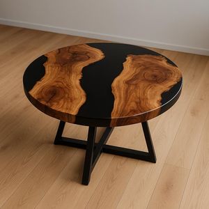 Premium Handmade Eco-friendly <b>Epoxy</b> Resin Wood Coffee <b>Table</b> Modern Luxury Design Round Durable Waterproof Craftera Exports - Product Image 1