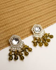 Pendientes Colgantes de Diseño Nuevo al por Mayor, Imitación de Perlas, Geométricos, con Cuentas, de Aleación de Zinc, Alta Calidad, Estilo Étnico - Product Image 2