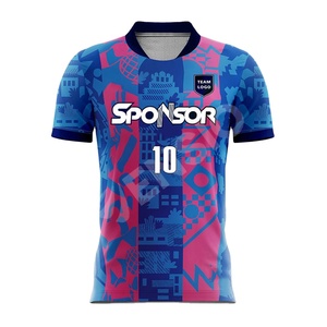 เสื้อฟุตบอลแขนสั้นผู้ชายแบบกำหนดเอง น้ำหนักเบา ผลิตจากโพลีเอสเตอร์ 100% เป็นมิตรกับสิ่งแวดล้อม แห้งเร็ว ระบายอากาศได้ดี พร้อมบริการสกรีนชื่อ - Product Image 5