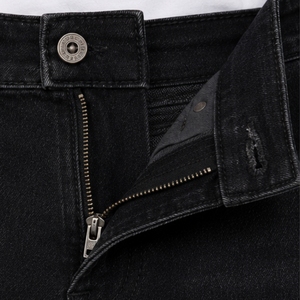 Jean en denim noir personnalisé pour homme, coupe droite, délavé, style streetwear décontracté, cinq poches, pantalon de mode classique - Product Image 5