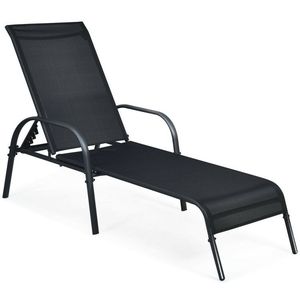 Set di 2 Sedie da Esterno con Braccioli Reclinabili Regolabili, Chaise Longue in Tessuto per un Comodo Relax - Product Image 5