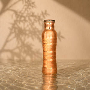 ขวดน้ำทองแดงลายตอกแบบพกพาพร้อมฝาปิด - Product Image 6