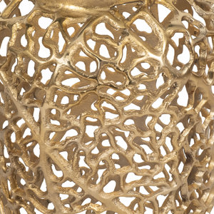 Jarrón de aluminio de metal de estilo único moderno con diseño de recorte intrincado Decoración de jarrón de piso para interiores y exteriores costeros-Venta al por mayor - Product Image 6