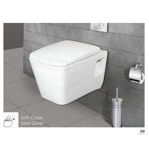 WC mural moderne de luxe en céramique blanche, forme crochet, 525x360x325mm, sanitaires pour salle de bain, usage commercial - Product Image 1