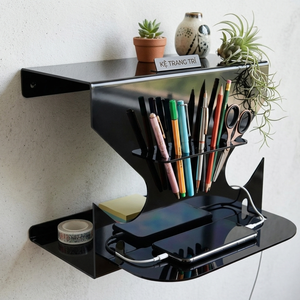 Modern C-Shaped Black Metal End <b>Table</b>, Minimalist Steel Side <b>Table</b> for Living Room Sofa, <b>Space</b>-<b>Saving</b> Bedroom Nightstand - Product Image 2