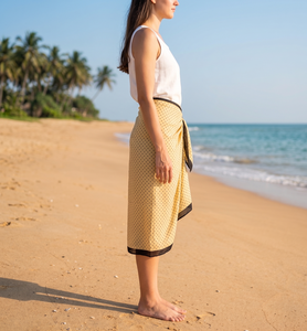 Wholesale Hand Block Printed Sarong 100% Soft Cotton Beach <b>Wrap</b> Pareo Cover Up for Women Lightweight Cotton Pareo <b>Swimsuit</b> Cover - Product Image 4