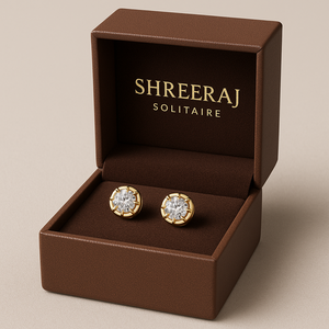 ต่างหูเม็ดเดี่ยวประดับเพชรแบบกลมเติบโตแบบสกรูกลับแบบเกลียวทอง14K 18K หรูหราราคาไม่แพง - Product Image 2
