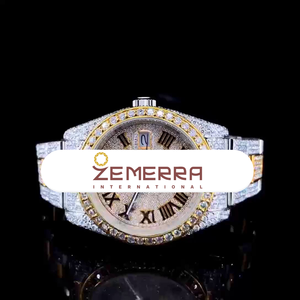 Montre Homme Hip Hop Iced Out VVS1 Bussdown Moissanite Diamant Montre-Bracelet de Luxe Entièrement Sertie de Diamants Montre Automatique Homme en Acier Inoxydable - Product Image 1