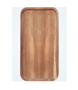 Modernas Bandejas de Servir Rectangulares de Madera de Acacia Natural Ecológica con Acabado Pulido, Multifuncionales y Personalizables - Product Image 1