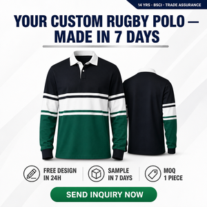 Camiseta de Rugby Personalizada para Hombre, Camiseta Polo a Rayas Personalizada de Manga Larga de Algodón - Product Image 3