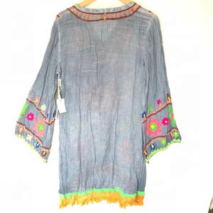 2019 nouveau Style bohème femmes Mini robe tunique main Aari brodé dentelle excellent Vintage Hippie Sexy ligne grande taille robe - Product Image 6