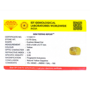 Handcrafted 3.85 Carat Yellow Sapphire Loose Gemstone Oval Cut for Fine Jewelry - Product Image 4