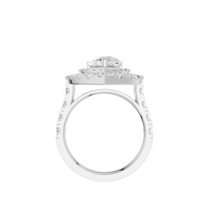 แหวนเพชรคู่รูปลูกแพร์สุดหรูแหวนเพชรที่เน้นหินสีชมพูสุด14kt สง่างาม - Product Image 4