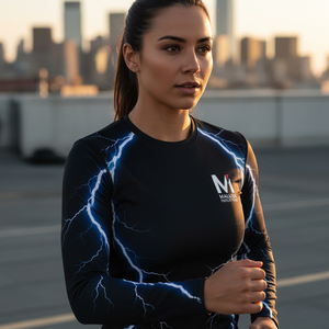 Men Rash Guard Sublimated Compression Shirt Water Repellent Fabric Surf Swimming Top Sun Protection Sports Apparel - Product Image 6