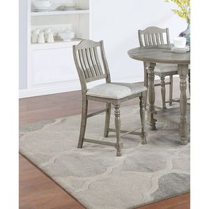 Set di 2 Sedie da Pranzo Alte Classiche Grigio Chiaro con Cuscino Imbottito e Design con Schienale a Doghe Aperte - Product Image 1