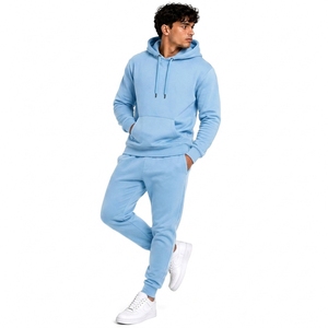 Light Blue Hoodie Jogger Tracksuit <b>Pullover</b> Sweatshirt Jogger Pants Casual Sportswear - Product Image 2