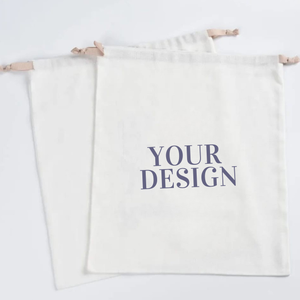 Professional drawstring bag made of 100% pure cotton with custom design & <b>label</b> for dry storage foods & goods - Product Image 3