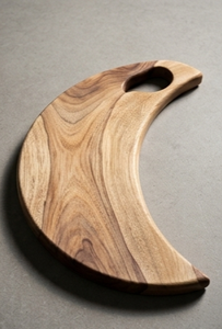 Planche à découper en bois de manguier en forme de croissant de lune, plateau de service pour charcuterie - Product Image 3
