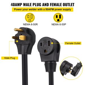 40Amp 50ft 250V สายต่อเชื่อม8เกจ3ง่าม miglincolnplasmilertig NEMA 6-50ปลั๊กเชื่อมสายไฟสำหรับลินคอล์น - Product Image 5