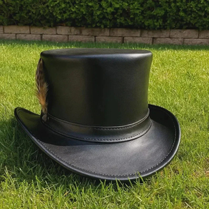 Real Leather Cowboy Hats Stylish Genuine Leather Handmade Durable Multi Use custom leather cowboy hats - Product Image 2