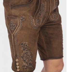 Lederhosen bavaroises de luxe pour l'Oktoberfest – Costume traditionnel allemand pour homme avec broderie folklorique complexe - Product Image 4