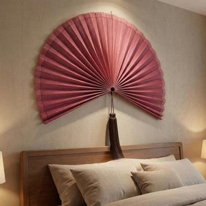 Kingcraftviet - Abanico de Pared de Bambú Estilo Bohemio, Decoración de Pared Hecha a Mano de Gran Tamaño para Dormitorio, Sala de Estar, Cafetería y Hotel - Product Image 1