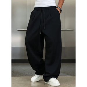 Pantalones de Hombre Estilo Jogging, Color Sólido, Corte Recto, Casuales, Otoño-Invierno, Nuevo Estilo con Felpa - Product Image 1