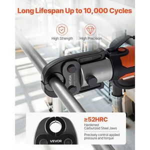 Mordazas de Presión MegaPress Compatibles (3 Piezas) de 1/2'', 3/4'' y 1'' para Tuberías de Acero al Carbono, Herramientas de Prensado Estándar, Piezas para Sistemas HVAC - Product Image 3