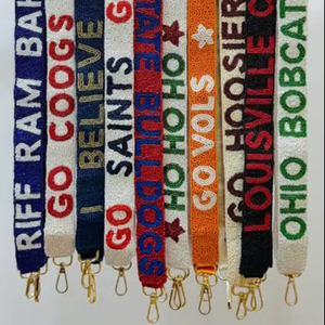Collegiate Team Spirit Beaded Purse <b>Strap</b> Seed Bead Bag Belt Crossbody Shoulder <b>Replacement</b> Handle <b>Handbag</b> Accessories Tote Part - Product Image 1