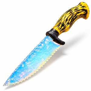 Cuchillo Decorativo Estilo Ópalo de 10 Pulgadas, Hoja Azul Translúcida, Mango de Resina Tallada, Decoración Gótica para Altar - Product Image 1