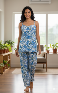 Conjunto de Pijama de Algodón Estampado para Mujer |   Conjunto de Ropa de Salón con Estampado Floral para Mujer |   Ropa de Dormir Transpirable para Verano al por Mayor - Product Image 5