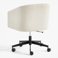 Chaise de bureau ergonomique pivotante à 360 degrés, multifonctionnelle, moderne, avec revêtement en tissu mat, finition métallique, réglable