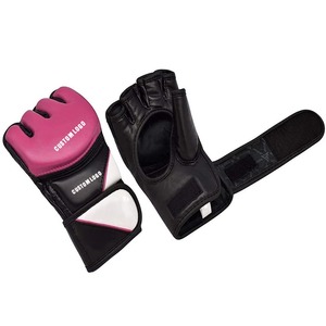 Gants de MMA personnalisés à demi-doigts en cuir PU avec fermeture Velcro, unisexes, pour l'entraînement aux arts martiaux, avec logo par transfert thermique - Product Image 5