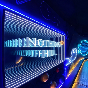 Lampe à effet tunnel 3D en acrylique avec miroir infini LED, texte personnalisé, logo, motif - Product Image 2