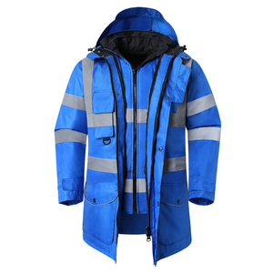 Chaqueta de Trabajo de Seguridad Invernal Reflectante de Alta Visibilidad Personalizada, con Capucha, Resistente al Viento, Acolchada, con Etiqueta Privada OEM, Venta al Por Mayor - Product Image 1