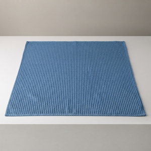 Blue <b>Waffle</b> Knit Throw Blanket Cotton Linen Bedding Modern Solid All-Season Modern Style Eco-Friendly Breathable - Product Image 3