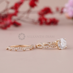 Luxury Design Lab Created Diamond <b>Rings</b> Round Cut Bridal Diamond <b>Rings</b> Set with IGI Certified from <b>Indian</b> Supplier & Manufacture - Product Image 5