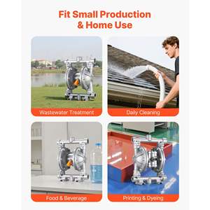 Pompa a Doppia Membrana ad Aria Compressa 16 GPM Modello D0100XFPF8W, Ingresso e Uscita da 3/8 Pollici, Corpo in Lega di Alluminio, per Trasferimento Olio Esausto e Diesel - Product Image 6