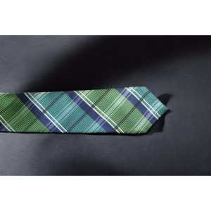 Corbata clásica de poliéster a cuadros verde y azul de Tie Benon 100g - Product Image 4