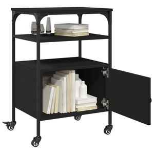 Soporte para Impresora de Madera Sintética de 3 Niveles, 19.7"x15.7"x29.9", Carro de Almacenamiento Negro - Product Image 6