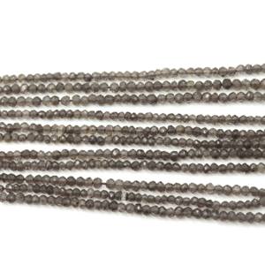 Cuentas Facetadas Redondas/Rondelle de Cuarzo Ahumado Natural Marrón AAA de Alta Calidad, Perforadas en el Centro, de 3-4 mm, 13 Pulgadas, para la Fabricación de Joyas - Product Image 1