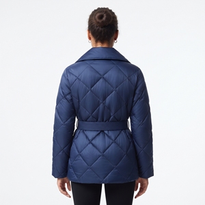 Wholesale Women's Casual <b>Belted</b> Puffer Coat Quilted Lightweight Winter Jacket Warm Insulated Cold Weather Outerwear - Product Image 2