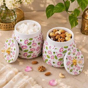 ขวดใส่เครื่องเทศลายดอกบัว ฝาปิดทรงกลมแบบสุญญากาศ ภาชนะเก็บเครื่องเทศสำหรับห้องครัว - Product Image 2