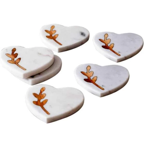 Ensemble de sous-verres en marbre de qualité export, écologiques, durables, lavables, en pierre naturelle pour hôtels - Product Image 2