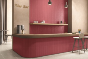 Carrelage mural en céramique brillant 75x300mm Ruby Rush, collection Lavaline, Radiance of Ruby, à nervures linéaires, aléatoire - Product Image 3