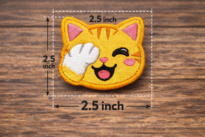 Parche bordado personalizado de gato kawaii, termoadhesivo o para coser, insignia bordada con cara de gato de dibujos animados para ropa, bolsos y sombreros. - Product Image 5